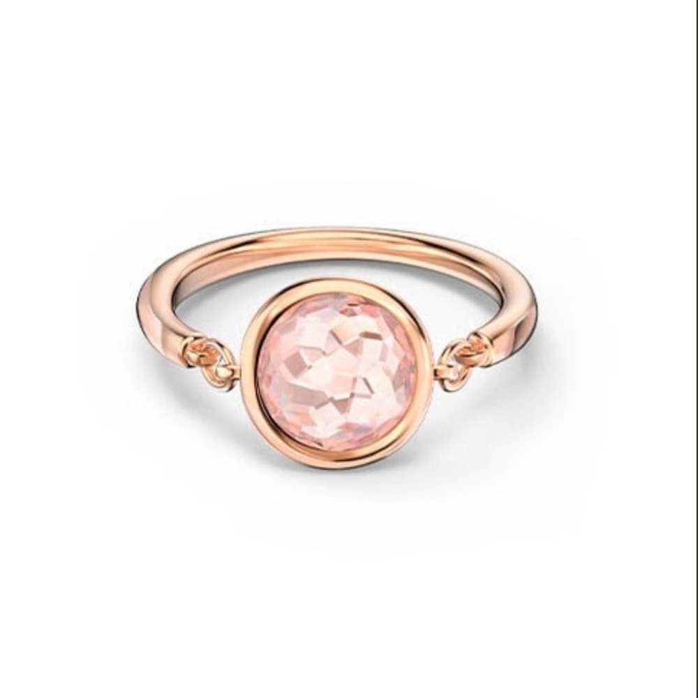 Swarovski Rose Gold Ring with Pink Crystal